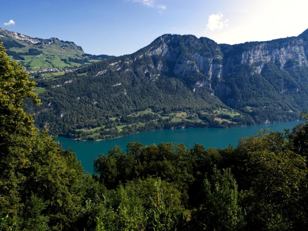 Hotel Cafe Seeblick Filzbach Bagian luar foto