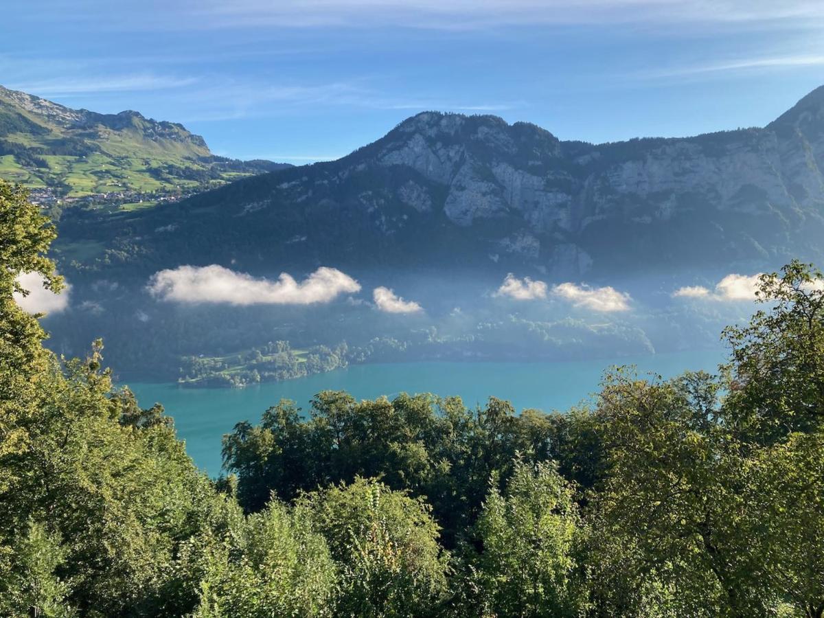Hotel Cafe Seeblick Filzbach Bagian luar foto