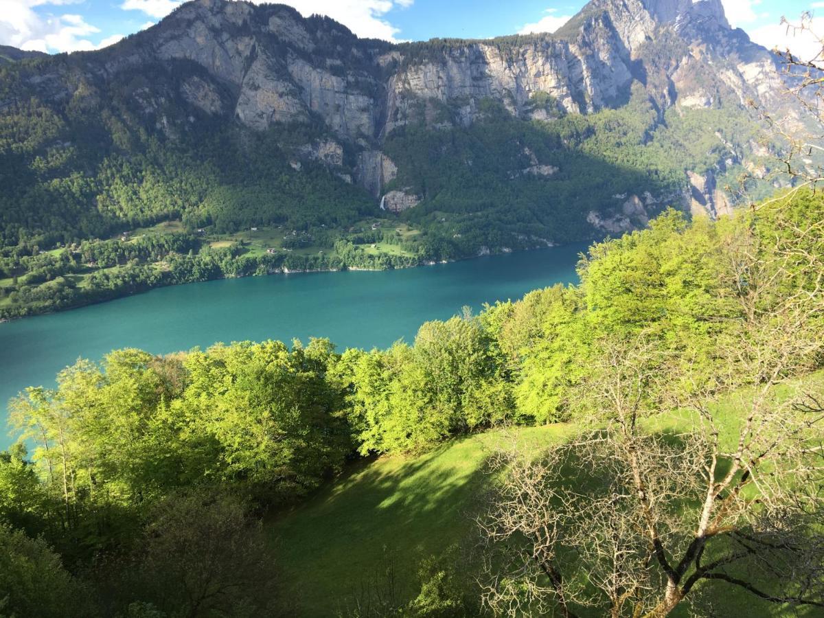 Hotel Cafe Seeblick Filzbach Bagian luar foto