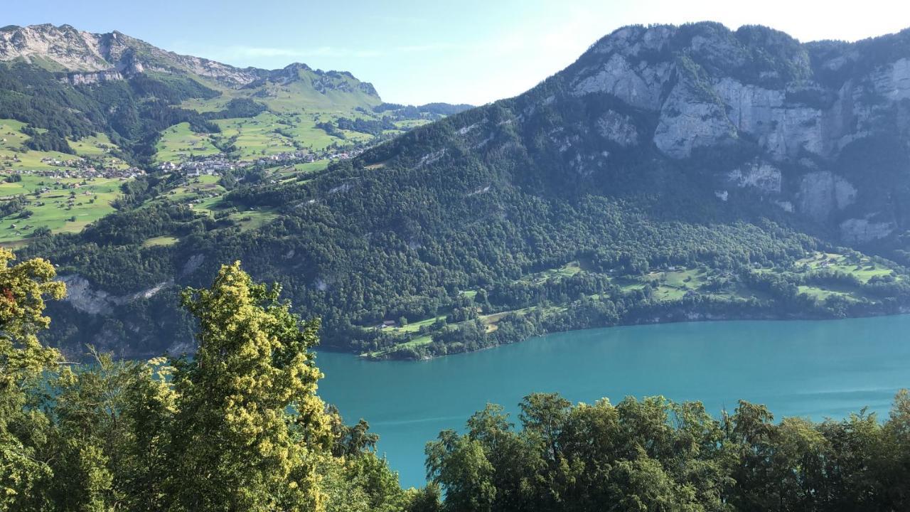 Hotel Cafe Seeblick Filzbach Bagian luar foto