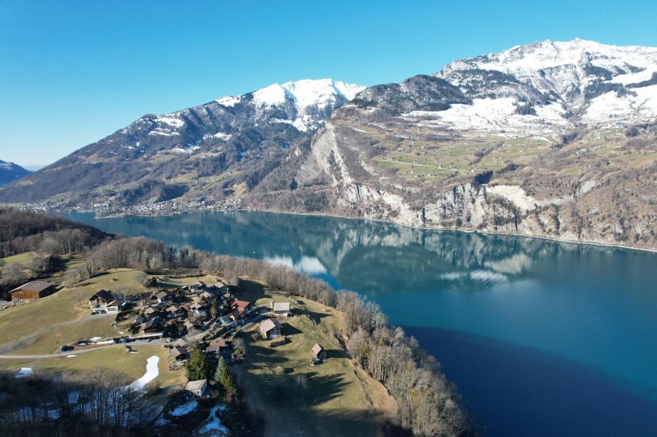 Hotel Cafe Seeblick Filzbach Bagian luar foto