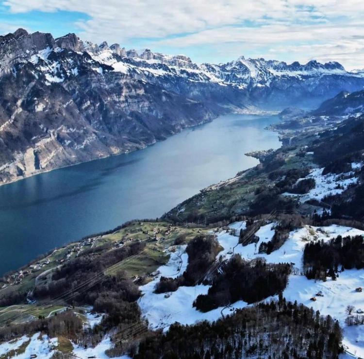 Hotel Cafe Seeblick Filzbach Bagian luar foto