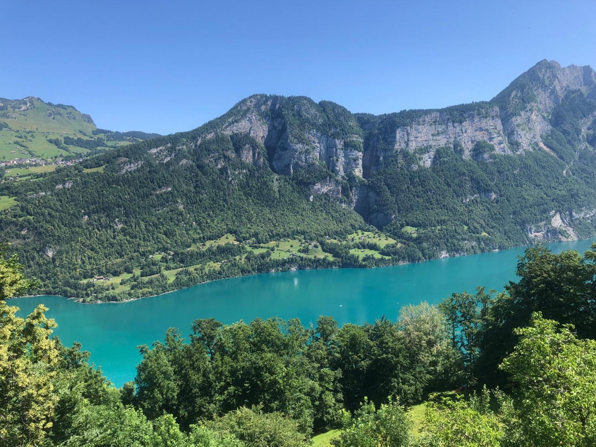 Hotel Cafe Seeblick Filzbach Bagian luar foto